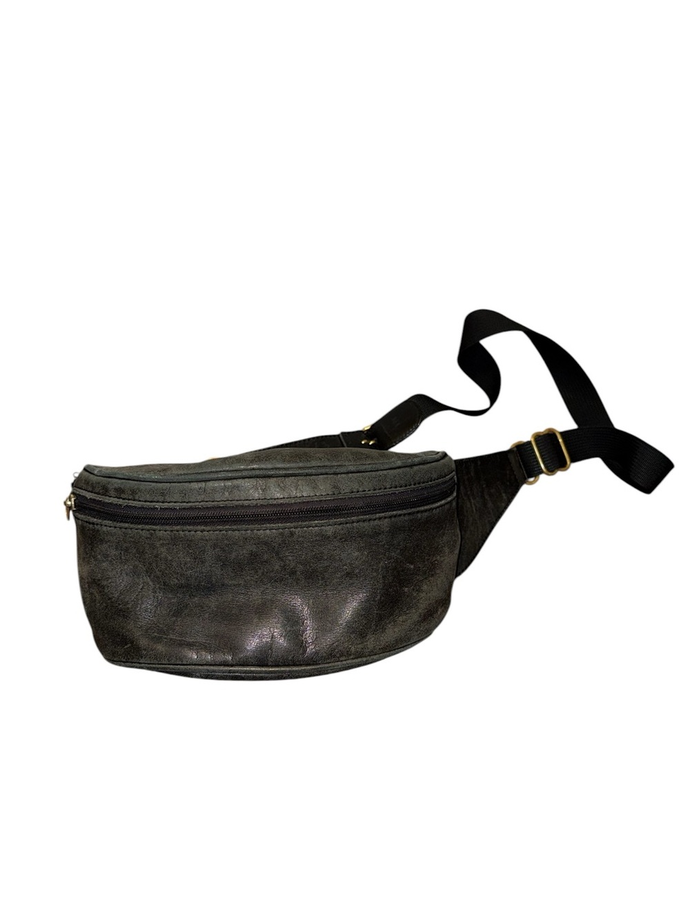 Vintage Coach Black Leather Canteen Waist Pouch Fanny Pack Belt Bag 0515 USED